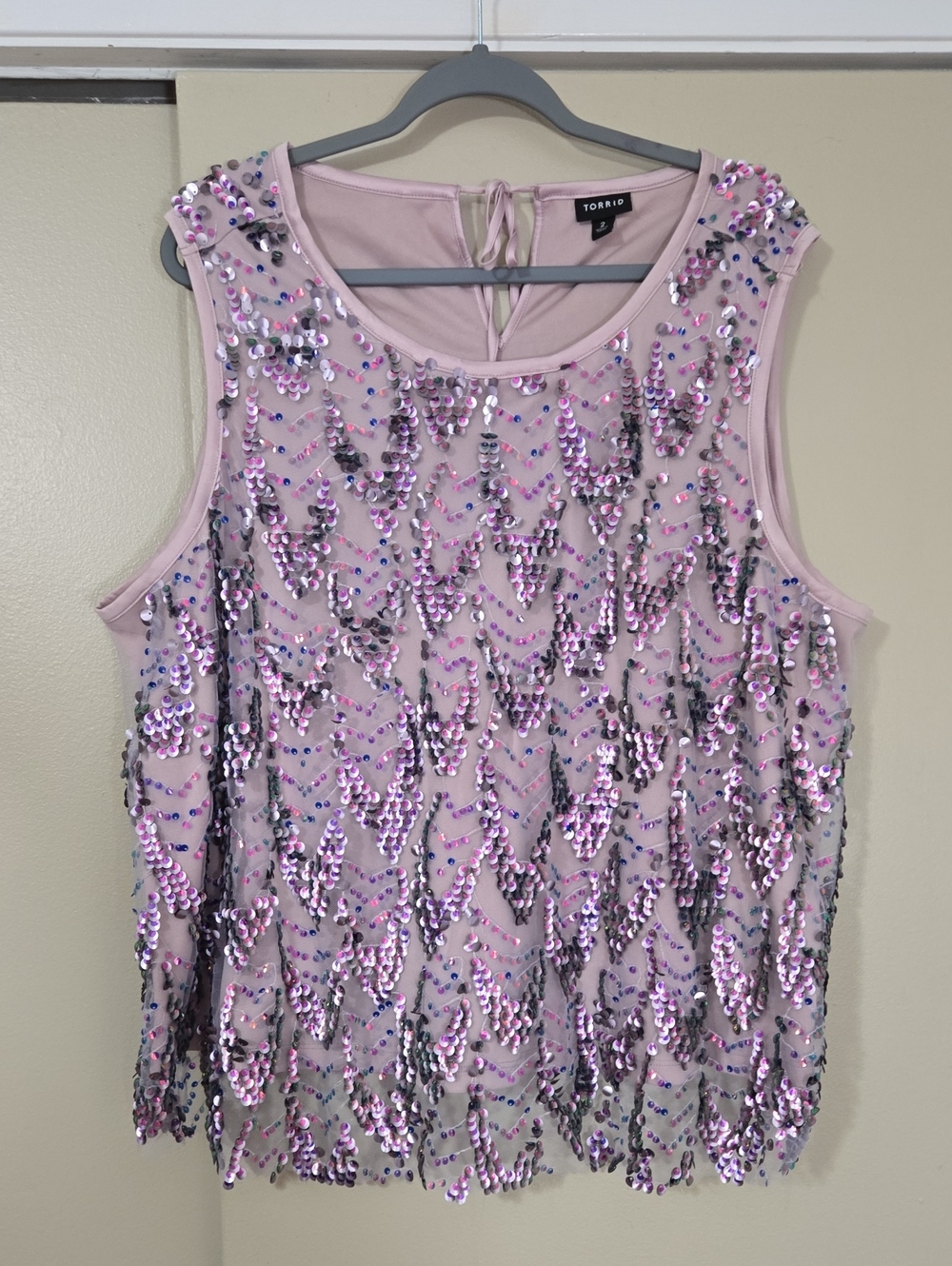 torrid Light Pink Purple Sequin Tank Top Size Torrid 2